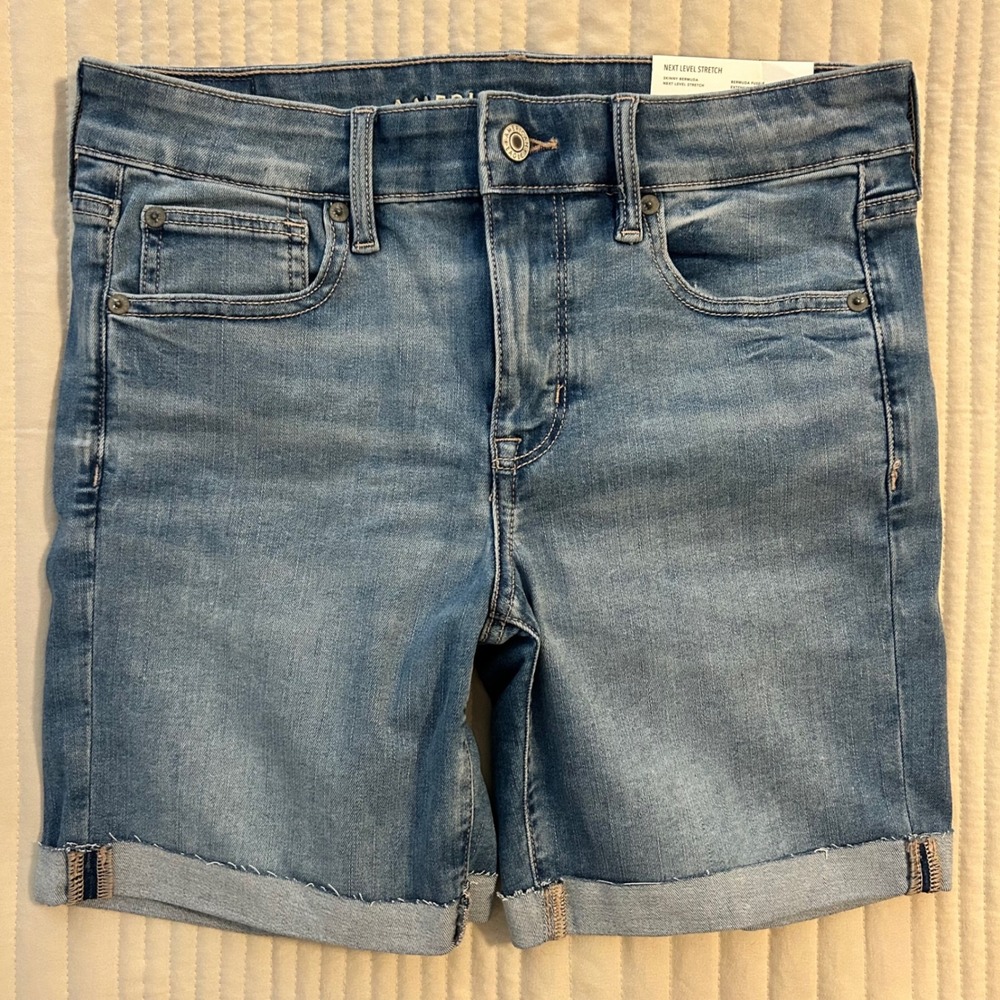 American Eagle Skinny Bermuda Denim Shorts Stretch 29 8